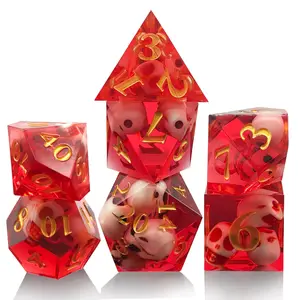 7-piece saydam kristal cevheri rol yapma zindanlar & ejderhaları rpg oyun 19mm zar seti d6 d12 d20 keskin dnd reçine zar seti