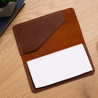 Portefeuille vintage marron personnalisé en cuir PU pour chéquier et documents