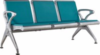 Chaise d'attente moderne et colorée en fer pour salon commercial et aéroport, avec siège en cuir PU, inclinable, durable, confortable et facile à assembler en métal