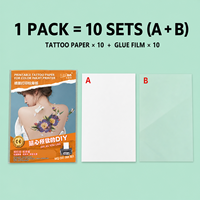 Papier de transfert pour tatouage temporaire imprimable DIY A4 vierge pour imprimante jet d'encre, autocollant de tatouage factice personnalisé pour l'art corporel