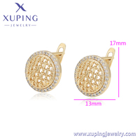 X001041284 XUPING boucles d'oreilles cercle en filigrane de luxe cuivre environnemental plaqué or 14 carats avec série Simple CZ pour la mode féminine