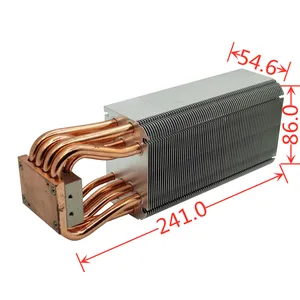 High Performance Aluminum Zipper Fin Heatsink Customized Copper Heatpipe Soldering Heatsink