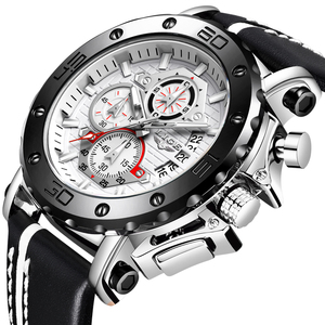 Lige Lg9996 Biểu Tượng Tùy Chỉnh OEM Người Đàn Ông Đồng Hồ Thể Thao Sang Trọng Lớn Quay Số Thạch Anh Đồng Hồ Nam Da Không Thấm Nước Đồng Hồ Đeo Tay Lịch Đồng Hồ - Product Image 6