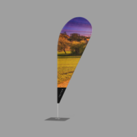 Drapeau de plage TRITON avec logo personnalisé, imprimé par transfert thermique, 110 g, polyester, mât en fibre de verre, utilisation promotionnelle en extérieur, simple face