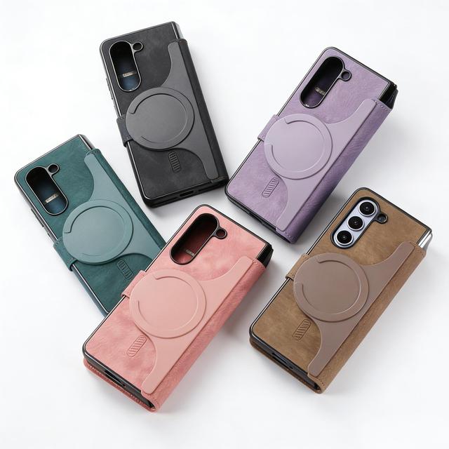 Retro Leather Flip Wallet Case for Samsung Galaxy Z Fold 7 6 5 4 3 With Magnetic Separation Wallet Holder Phone Case Z Fold 7