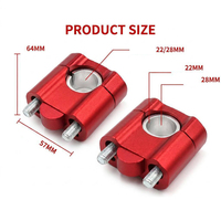 Klem Diameter Variabel Aluminium CNC Modifikasi Motor, Klem Atas Riser Stang Universal 22/28MM