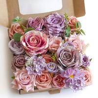 Kunstbloemen van zijde, paarse bloemen met stelen, DIY voor bruidsboeketten, tafeldecoraties, arrangementen, babyshowers en huisdecoratie