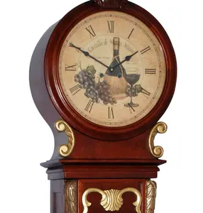 振り子時計電池式-振り子付き大型ハンギングおじいさん時計-静かな木製振り子時計