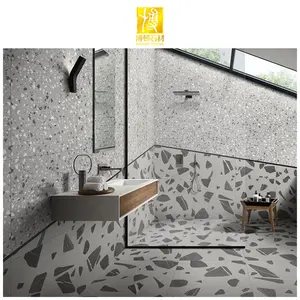 Artificial Stone Grey Polished Fashion Design Ruby Terrazzo Bathroom Tiles