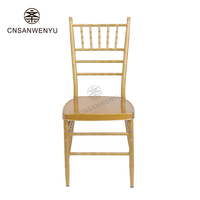 Chaises Chiavari dorées à montage rapide pour événements, sièges modulaires empilables pour banquets, mariages de luxe, événements d'entreprise, structure en acier