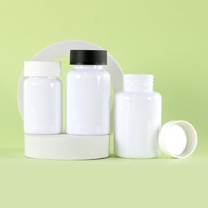 Flacon capsule blanc personnalisé pour emballage pharmaceutique, flacon en plastique PET, pot à pilules pour produits de santé avec bouchon à vis - Product Image 1