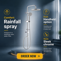 Colonne de douche moderne pressurisée 5 fonctions TM-1001 Cixi Taimu avec pommeau de douche chromé effet pluie et pièces de rechange gratuites