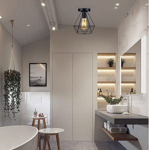 Vintage Trần Pendant Ánh Sáng Công Nghiệp Tuôn Ra Núi Lồng Pendant Treo Đèn Bóng Đen Kết Thúc Cho Nhà Bếp Hành Lang Lối Vào - Product Image 5