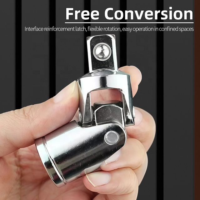 1/4" 3/8" 1/2" Universal Joint Ratchet Angle Extension Rod Socket Adapter Bendable Adapter
