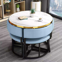 Juego de Comedor Moderno y Lujoso con Estructura Metálica, Diseño que Ahorra Espacio, Duradero y Ecológico, para Apartamentos, Hogares, Habitaciones de Hotel, Sillas de PU