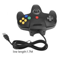 Manette filaire USB N64, manette de jeu N64, joystick, console classique 64, jeux rétro pour ordinateur portable PC/Mac Windows