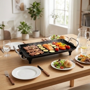 Grill électrique coréen multifonction grande capacité avec plaque en aluminium pour <span class=keywords><strong>raclette</strong></span> et barbecue domestique - Product Image 1