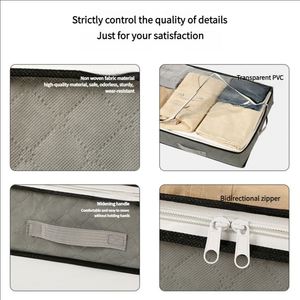 Bolsa de Almacenamiento para Edredones Debajo de la Cama, de Tela No Tejida Gruesa, Gran Capacidad, para Mantas y Ropa, con PVC Transparente - Product Image 6