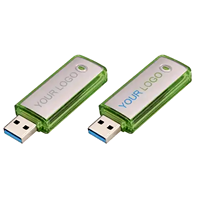 Flashdisk USB Plastik Transparan dengan Pelat Logam, Desain Lubang Kunci, Logo Custom, untuk Hadiah Promosi Perusahaan