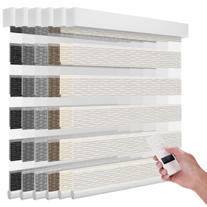 Zstarr Lọc Ánh Sáng Ngày Và Đêm Thông Minh Cơ Động Cơ Điều Khiển Từ Xa Hai Lớp Banded Zebra Shades Rèm Cho Cửa Sổ Nhà - Product Image 2