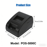 Imprimante thermique de reçus 5890C 58 mm, compatible USB, intégration flexible du système, paiement TPV, tickets de facturation, usage professionnel