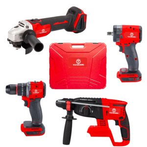 Perceuse à percussion sans fil industrielle 21V rouge, 4 pièces, sans balais, mini-perceuse, tournevis de construction, outil électrique portable - Product Image 4