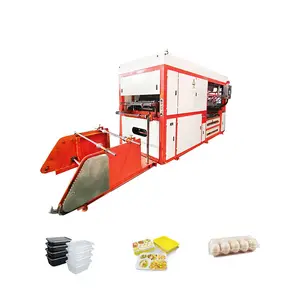 Máquina de termoformado de producción de plástico PP Pet, máquina de fabricación al vacío con cubierta de taza de comida