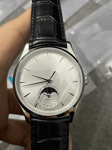 Mens <b>Automatic</b> Mechanical Watch Moon Phase Calendar Leather Strap Stainless Steel Case Classic Dress Watch for Daily Use - Product Image 2