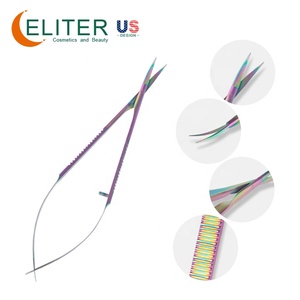 Eliter, gran oferta, venta al por mayor, tijeras cosméticas pequeñas chapadas en titanio de colores, tijeras para cutículas, microtijeras, fórceps - Product Image 1