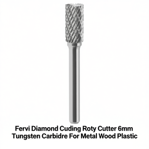 Cutter rotatif à découpe diamantée Fervi, carbure de tungstène 6 mm pour métal, bois, plastique - Product Image 2