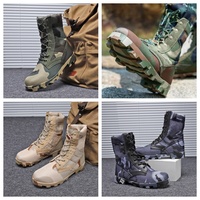 Bottes tactiques montantes camouflage pour hommes, coupe-vent, antidérapantes, durables pour la randonnée en extérieur, le combat et l'équipement de sécurité CS