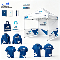Ensemble cadeau publicitaire personnalisé avec logo imprimé par transfert thermique sur tissu en coton, parapluie d'extérieur pour entreprise