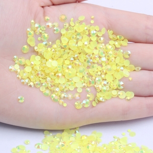 Résine transparente AB Jelly 6mm 500 pièces Strass à dos plat à coller pour la décoration des ongles, des sacs et des chaussures - Nombreuses couleurs bonbon - Product Image 6