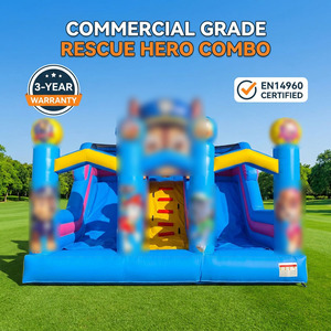 Château gonflable géant pour chien avec toboggan aquatique, nouveau design, en PVC, capacité supérieure à 500 kg, garantie 3 ans - Product Image 4