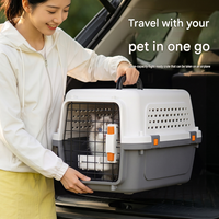 Cage de transport pour chat approuvée par la compagnie aérienne et approuvée par l'IATA, avec porte en métal, en plastique