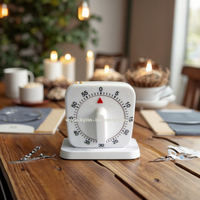 Timer Dapur Plastik 6cm 60 Menit Persegi Alarm Pendulum Mekanis Pengatur Waktu untuk Memasak Makan Pengingat Jam Tanpa Baterai
