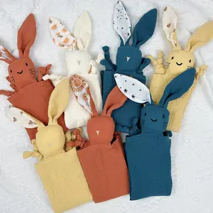  Popüler krep Bunny yorgan battaniye hayvan kafası bebek konfor battaniye çocuk pamuk gazlı bez kilim Muslin kundak battaniyeleri