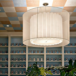 Round Chandelier LED Fabric <b>Light</b> Six-Head White For Home <b>Dining</b> Room - Product Image 2