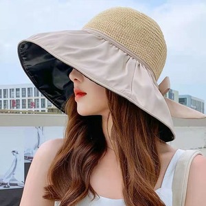 Bán buôn Chất lượng cao rộng vành mũ Nâu phụ nữ bãi biển Mũ số lượng lớn đồng bằng cô gái rơm lúa mì mũ - Product Image 2