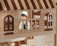 Lit superposé moderne en bois massif pour chambre d'enfant, design cabane dans les arbres, avec toboggan personnalisé, gain de place, petit et confortable, idéal pour l'école et la salle de sport