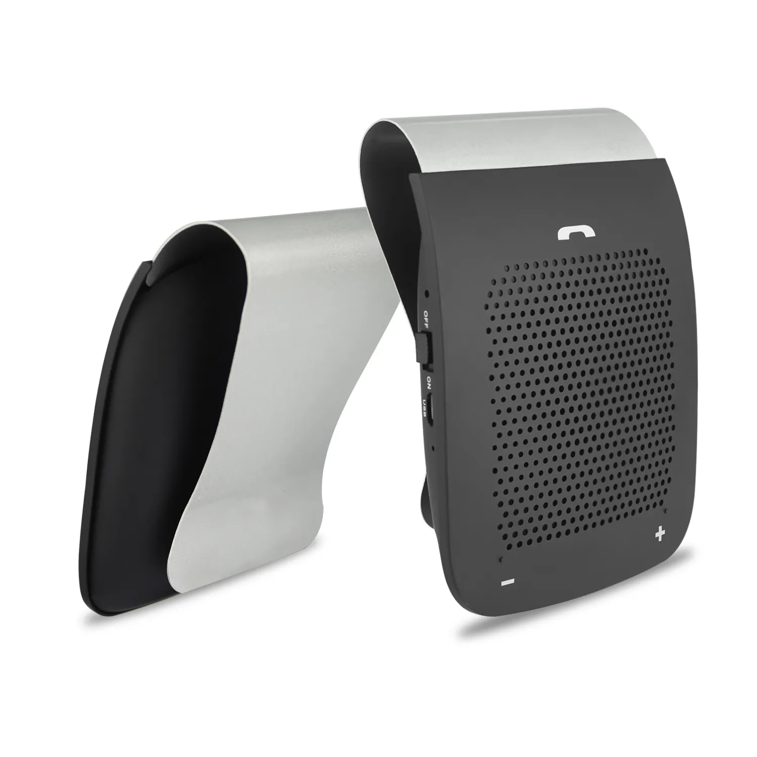 Prix d'usine Clip métallique arrière portable 2 en 1 Visière de voiture Haut-parleur intelligent Audio HD Appel Haut-parleur Bluetooth sans fil multifonction