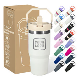 <span class=keywords><strong>Taza</strong></span> de Café de Doble Pared de 14 oz con Logotipo Personalizado, Botella Aislada para Bebidas, Vaso de Acero Inoxidable con Asa para Camping y Viajes - Product Image 5