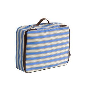 Ensemble d'organisateurs de bagages pliables en polyester rayé avec logo brodé personnalisé, pochettes de rangement pour vêtements pour valise - Product Image 4