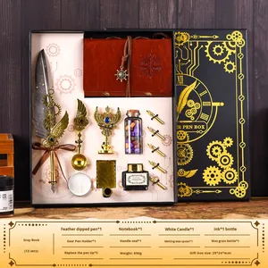 Set de Plumas Estilográficas Punk <span class=keywords><strong>Gear</strong></span>, Set de Plumas Estilográficas Mecánicas Wings Sailing con Diseño Punk <span class=keywords><strong>Gear</strong></span> y Vintage, Caja de Regalo - Product Image 6