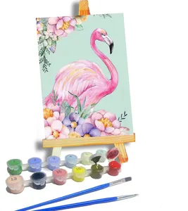 Arte Artesanato Spicture Frames Home Decor Imagem Abstrata Óleo Parede Decoração Digital Kid's Beautiful Flamingo Pintura