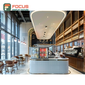 Freestanding Coffee Display Cabinet Illuminated Bean <b>Shelf</b> <b>Walnut</b> Base Cafe Cabinet - Product Image 1