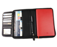 Cartera de cuero PU A5 para tarjetas de crédito, funda para pasaporte, cartera con logotipo en relieve personalizado, carpeta para archivos