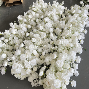 HI-FR005 Bán Buôn Nhân Tạo Màu Hồng Hoa Runner Lụa Hoa Bảng Runner Rose Hoa Lối Chạy Cho Đám Cưới Trang Trí - Product Image 5