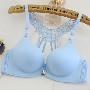 <span class=keywords><strong>Sujetador</strong></span> <span class=keywords><strong>push</strong></span>-<span class=keywords><strong>up</strong></span> sin costuras con broche frontal, bordado de mariposa y diseño de espalda cruzada, lencería elegante sin aros para mujer moderna - Product Image 1