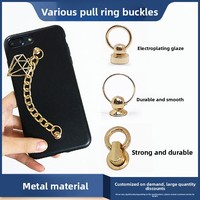 Boucle de suspension multi-anneaux électroplaquée quatre couleurs pour coque de téléphone et sac, avec fermoir de bijoux DIY en forme de tête de moine